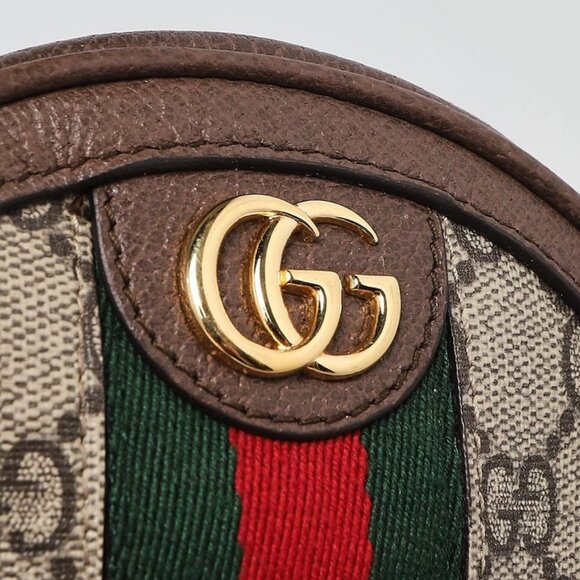 Gucci Beige/Ebony GG Canvas Ophidia Round Mini Backpack Bag - Picture 4 of 11